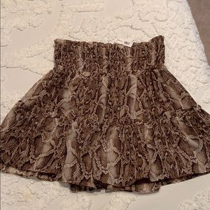 Snakeskin High-waisted Flowy Skirt